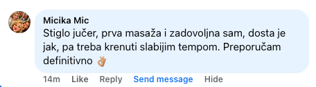 Micika: Stiglo jučer, prva masaža i zadovoljna sam, preporučam definitivno