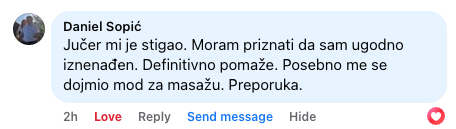 Daniel: Jučer mi je stigao, moram priznati da sam ugodno iznenađen, preporuka
