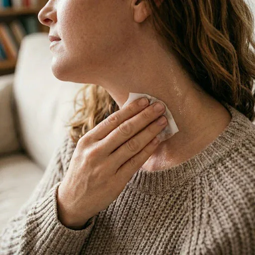 Korak 1: Priprema - navlažiti vrat vodom ili kremom