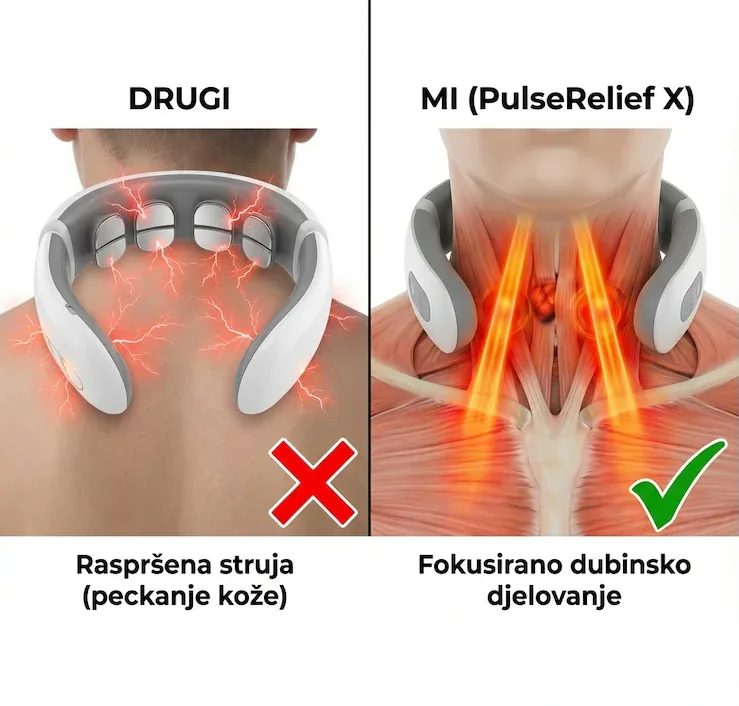 Usporedba: Raspršena struja vs fokusirano djelovanje PulseRelief X