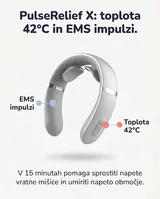 PulseRelief X toplota 42 stopinj in EMS impulzi za napete vratne mišice