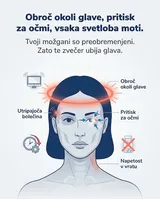Simptomi glavobola: obroč okoli glave, pritisk za očmi in napetost v vratu